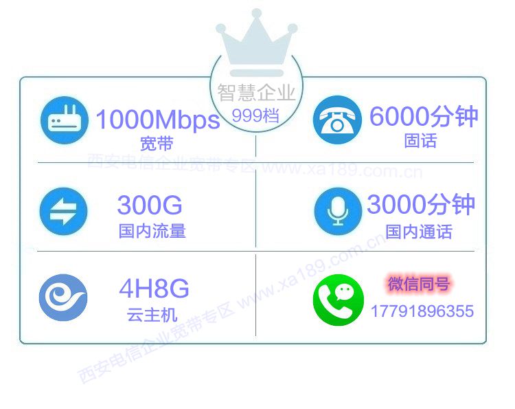 西安电信【企业宽带】1000M光纤宽带999套餐