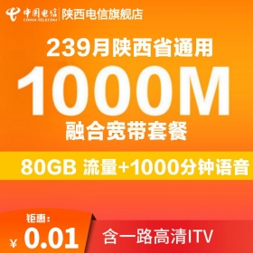 西安电信宽带1000M光纤宽带新装239元/月(2022年)